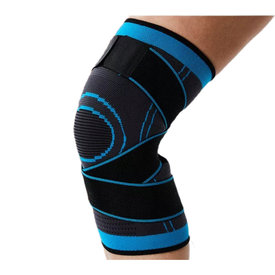 Ściągacz POINT stabilizator kolana z paskami niebieski