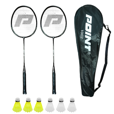Zestaw do Badmintona POINT 1002 black + 6 mix lotek