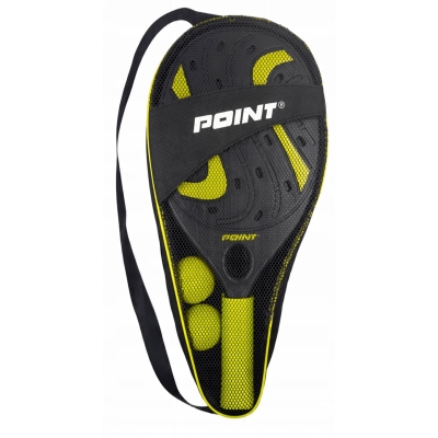 Zestaw Point zapakowany – dwie rakietki i dwie piłeczki w komplecie.