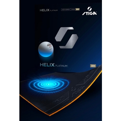 Guma STIGA Helix Platinum XH – profil boczny czarnej okładziny o twardej gąbce 52,5°