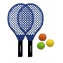 POINT Beach niebieski – dwie rakietki plażowe z wytrzymałego tworzywa i miękkie piłki