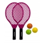 POINT Beach różowy – dwie rakietki plażowe z wytrzymałego tworzywa i miękkie piłki